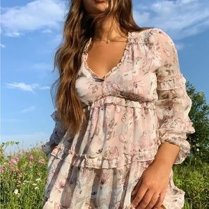 NWT SIZE M Fashion Nova Vintage Floral Rosie Mini Dress